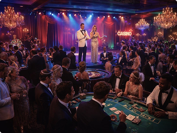 Great Gatsby event setup